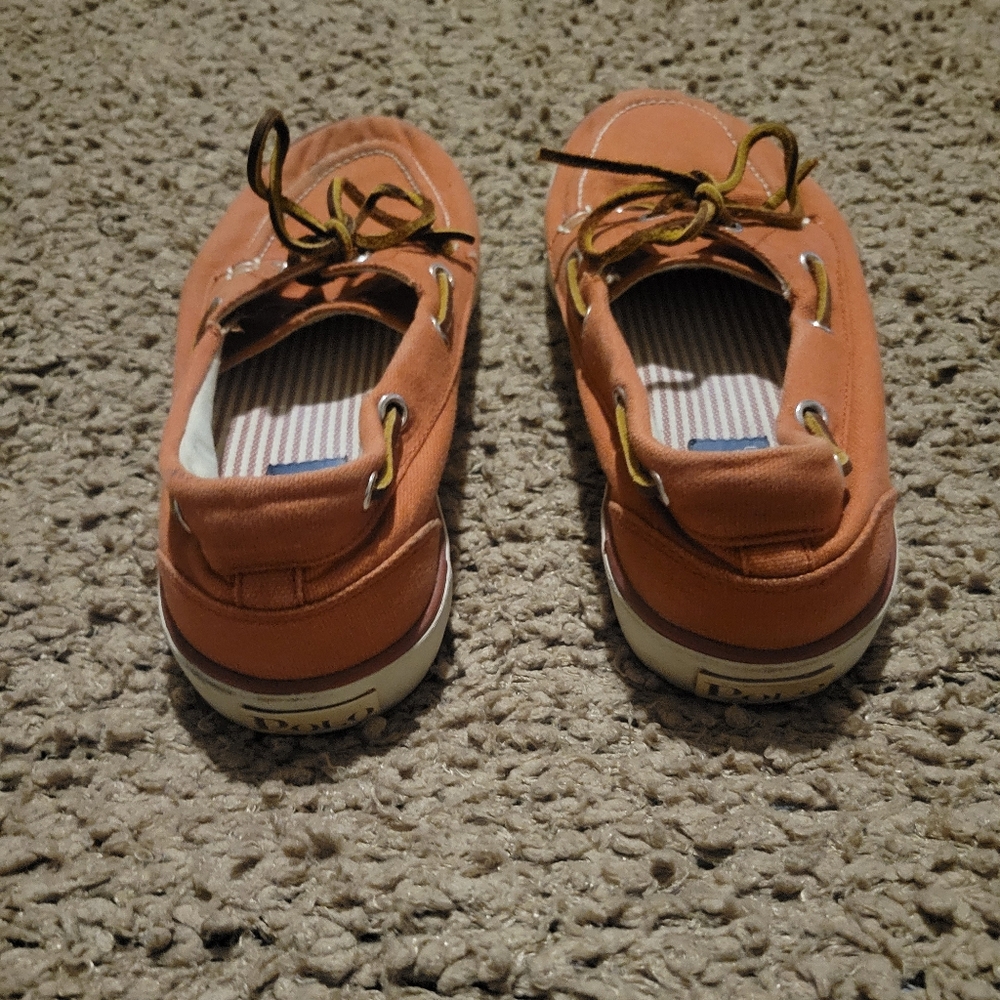 Ralph Lauren Polo Red Canvas Sander Leather Boat Shoes Size 9.5D - Picture 5 of 15